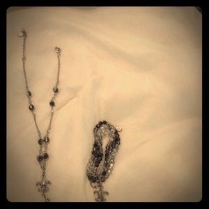 Fleur de lis necklace and bracelet set